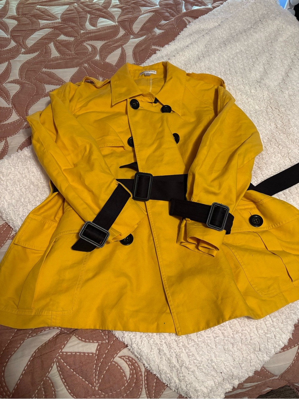 Pendleton Yellow Trench Coat with Black Accents